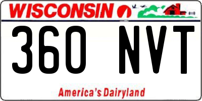 WI license plate 360NVT