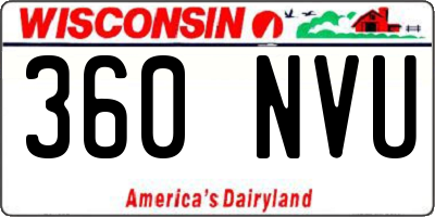 WI license plate 360NVU