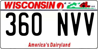WI license plate 360NVV