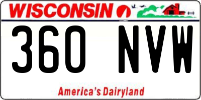 WI license plate 360NVW