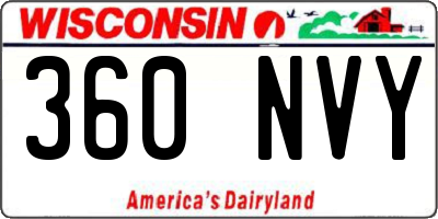 WI license plate 360NVY
