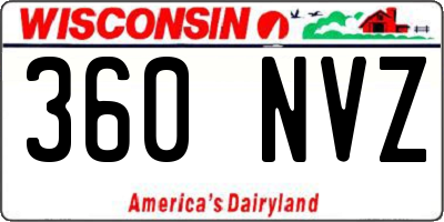 WI license plate 360NVZ