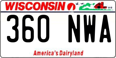 WI license plate 360NWA