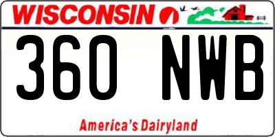 WI license plate 360NWB