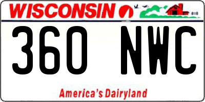 WI license plate 360NWC