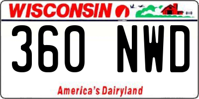 WI license plate 360NWD