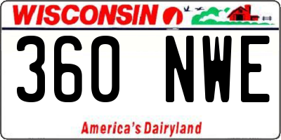 WI license plate 360NWE