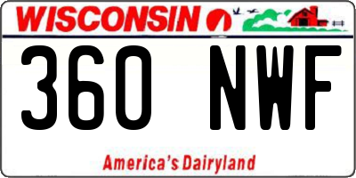WI license plate 360NWF