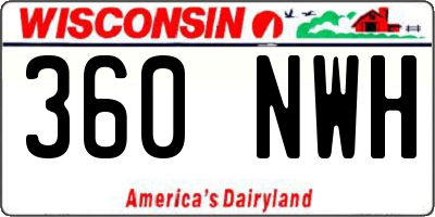WI license plate 360NWH