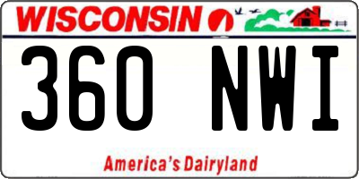 WI license plate 360NWI