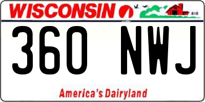 WI license plate 360NWJ
