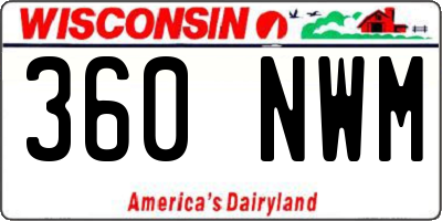 WI license plate 360NWM