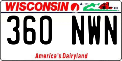 WI license plate 360NWN