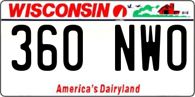 WI license plate 360NWO