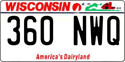 WI license plate 360NWQ