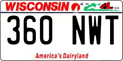 WI license plate 360NWT