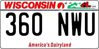 WI license plate 360NWU