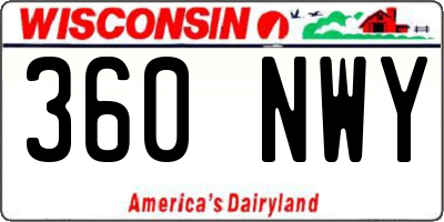 WI license plate 360NWY