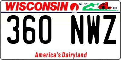 WI license plate 360NWZ