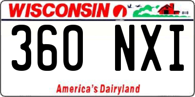 WI license plate 360NXI