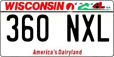 WI license plate 360NXL