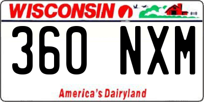 WI license plate 360NXM