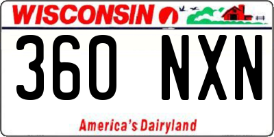 WI license plate 360NXN