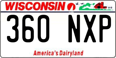 WI license plate 360NXP