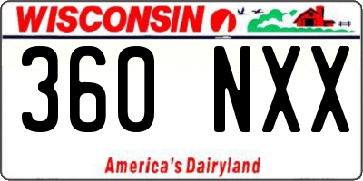 WI license plate 360NXX