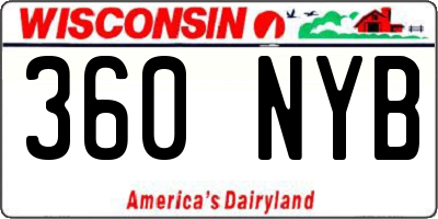 WI license plate 360NYB