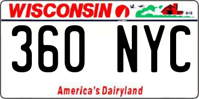 WI license plate 360NYC