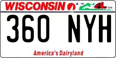 WI license plate 360NYH