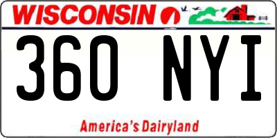 WI license plate 360NYI