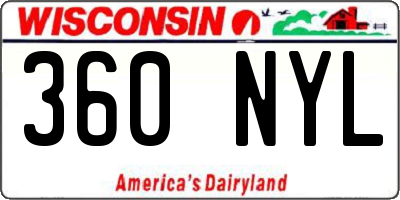 WI license plate 360NYL