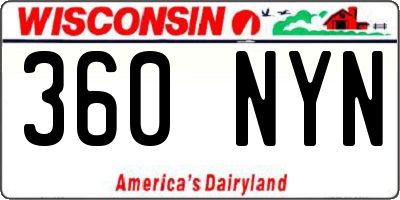 WI license plate 360NYN