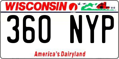 WI license plate 360NYP
