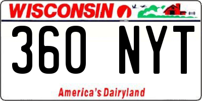 WI license plate 360NYT