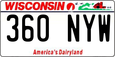 WI license plate 360NYW