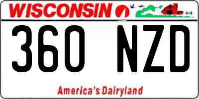 WI license plate 360NZD