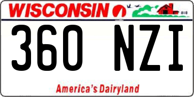 WI license plate 360NZI
