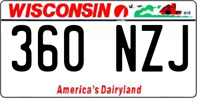 WI license plate 360NZJ