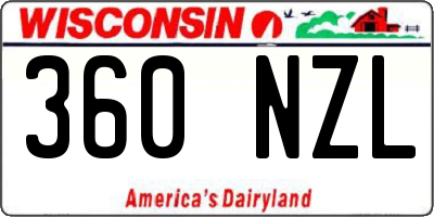 WI license plate 360NZL