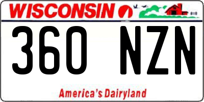 WI license plate 360NZN