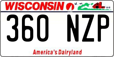 WI license plate 360NZP