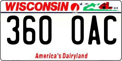WI license plate 360OAC