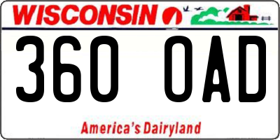 WI license plate 360OAD