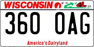 WI license plate 360OAG