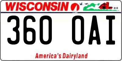 WI license plate 360OAI