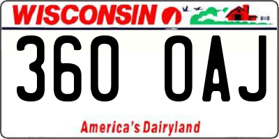 WI license plate 360OAJ