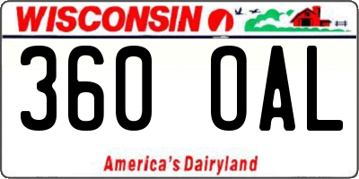 WI license plate 360OAL